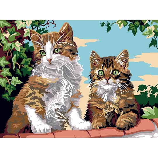 Gobelin Kittens Make The Wall Printed Tapestry Needlepoint Canvas